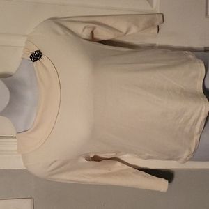 *NWT Rafaella Whisper White Petite 3/4 Sleeve Knit Top